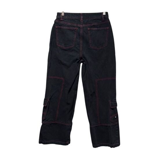 Hot Topic Black & Red Stitch Chain Carpenter Pants - Picture 2 of 7